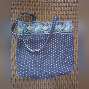 Vera Bradley Seaport Navy button tote bag